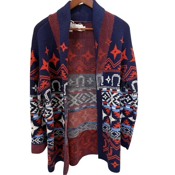 NWT Lucky Brand Southwestern Aztec Open Front Cardigan Sweater. - Picture 4 of 7